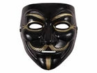 5 Pack V for Vendetta Style Black Masks – Anonymous Costume for Halloween, Carnival & Parties