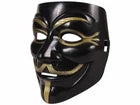 5 Pack V for Vendetta Style Black Masks – Anonymous Costume for Halloween, Carnival & Parties