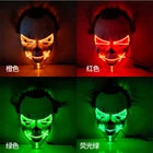 LED Light Up Clown Mask – Luminous Rave Cosplay Costume for Halloween & Parties