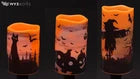 Halloween LED Candles Set of 3 – Flickering Flameless Pillar Candles with Timer