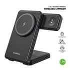3-in-1 Foldable MagSafe Magnetic Wireless Charging Station – Black