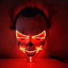 LED Light Up Clown Mask – Luminous Rave Cosplay Costume for Halloween & Parties