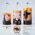 Halloween LED Candles Set of 3 – Flickering Flameless Pillar Candles with Timer