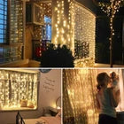 300 LED Curtain String Lights – 3m × 3m USB Powered Waterproof Twinkle Wall Lights