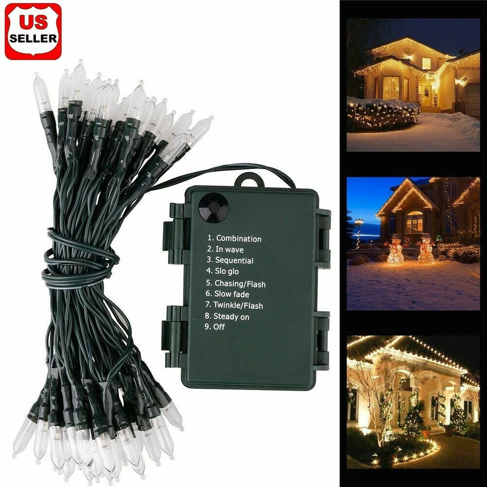 50 LED Outdoor Christmas String Lights – Battery Operated Decorative Fairy Lights