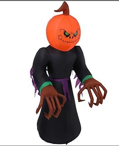 7 Ft Halloween Inflatable Black Ghost Pumpkin Reaper – Outdoor Yard Decoration
